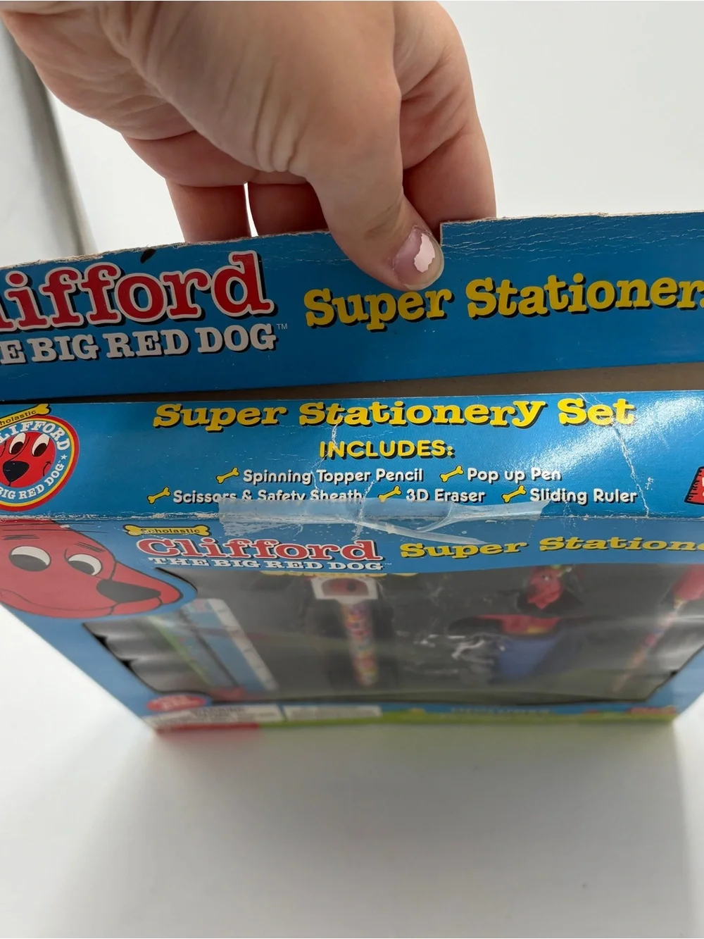 Clifford The Big Red Dog Vintage NOS Scholastic School Stationery Set Pen Ruler
